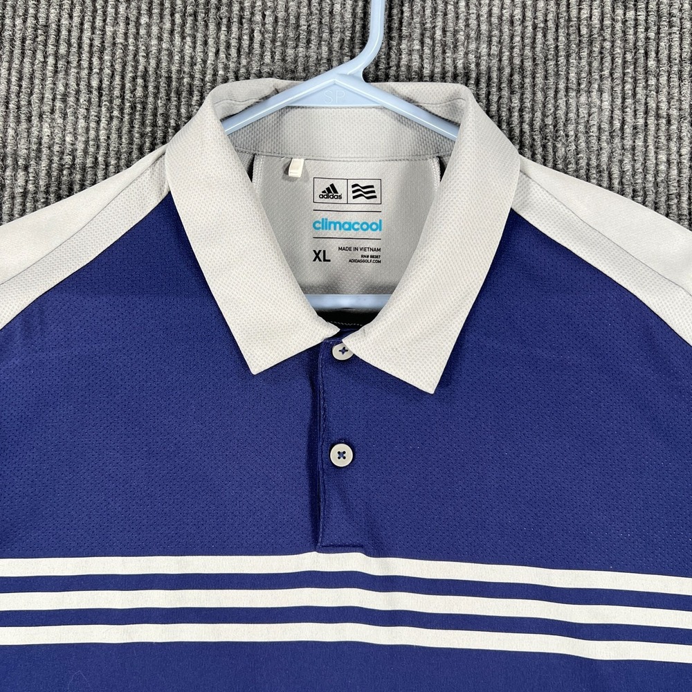 Adidas Mens Shirt Polo XL Extra Large Gray Golf Short Sleeve Hattiesburg CC